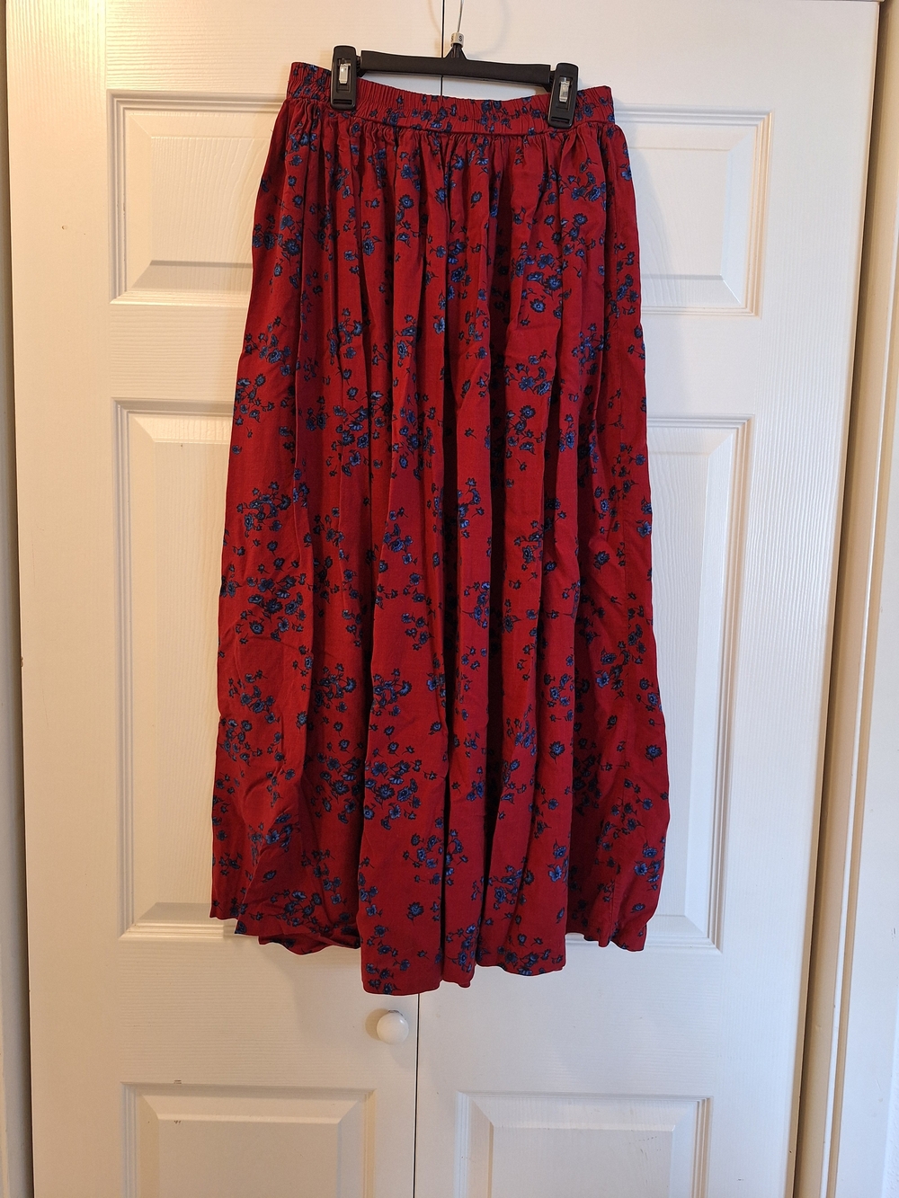 Stonebridge Red Floral Maxi Skirt - Women's Flowing Skirt